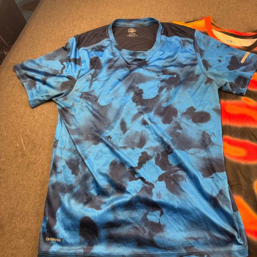 Athletic Works Boys XL 14-16 Active Shirt Tank Set Blue Tie Dye Red Mesh Camo